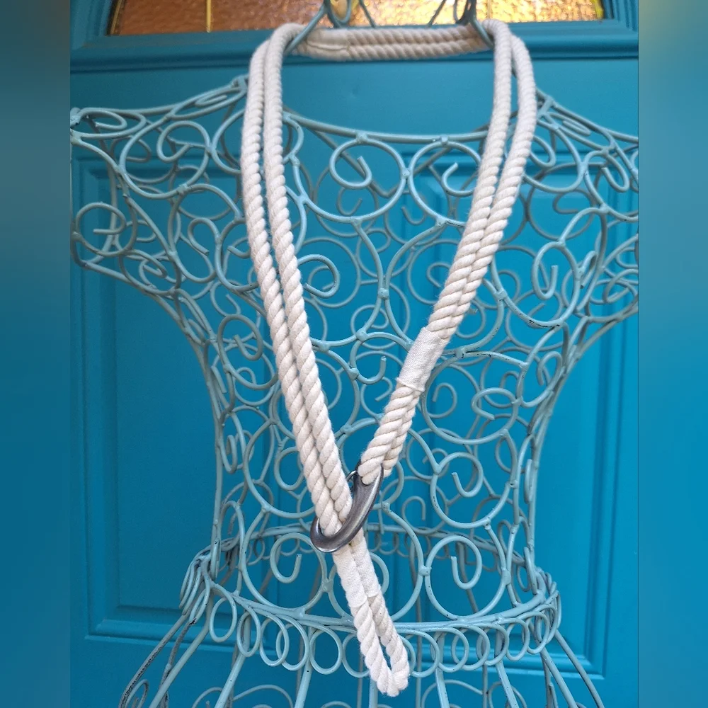 Rope Belt Vintage Cowboy Rodeo Hillbilly Basic Rip Cord Hook Clasp Loop Necklace
